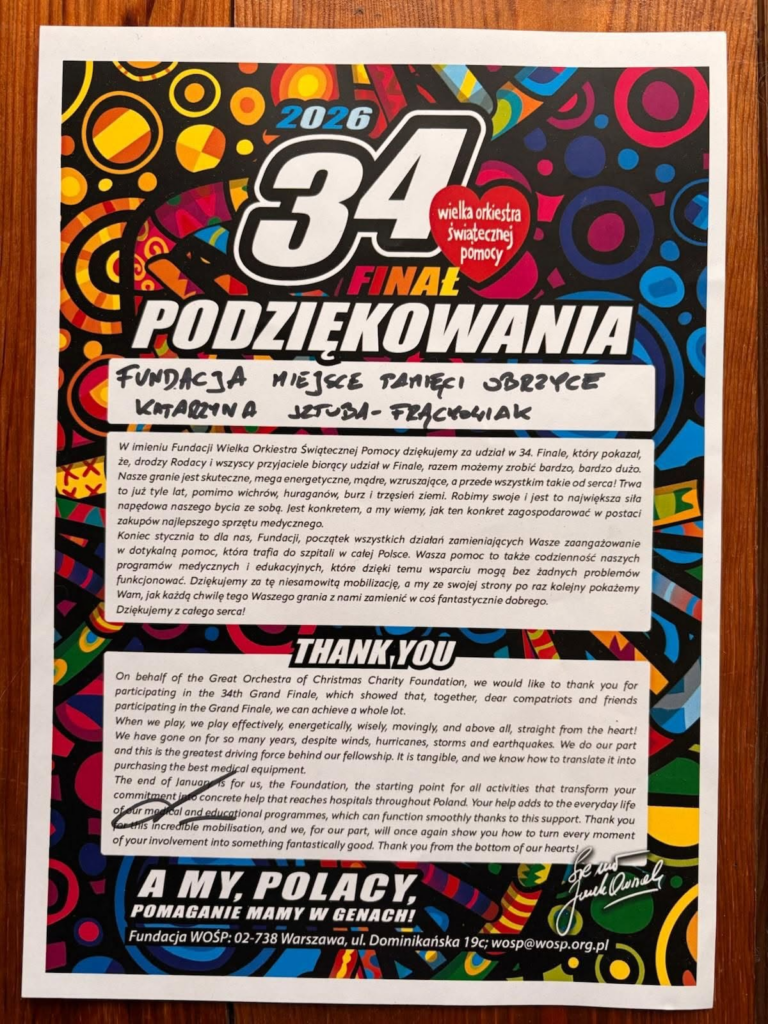 Podziękowania WOŚP